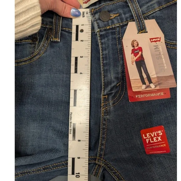 NWT Levis 511 Slim Performance Jeans Kids Size 14 Reg 27x29 Blue - Picture 8 of 15